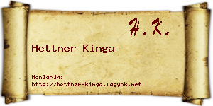 Hettner Kinga névjegykártya
